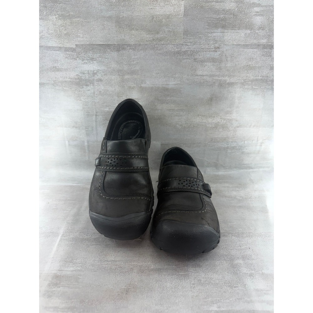 Keen Presidio Black Leather Slip On Clogs Shoes 5440-BLCK Women Sz 6.5